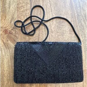 Vintage Andre Cellini Evening Black Beaded Bag